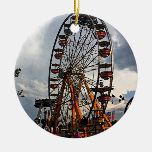 Riesenrad-Weihnachtsverzierung Keramik Ornament (Vorne)