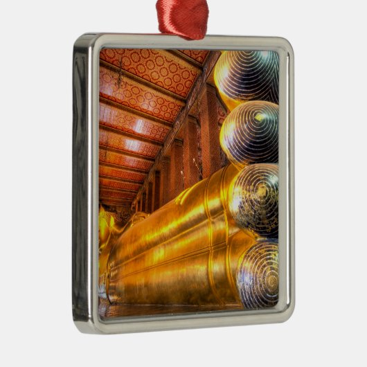 Riesenreklamation Buddha im Tempel, Wat Pho, Silbernes Ornament (Rechts)