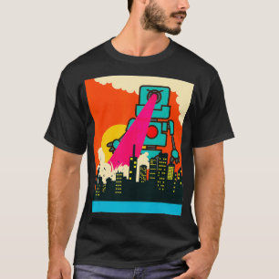 Riesenrobot Laser City Retro Robots Battl T-Shirt
