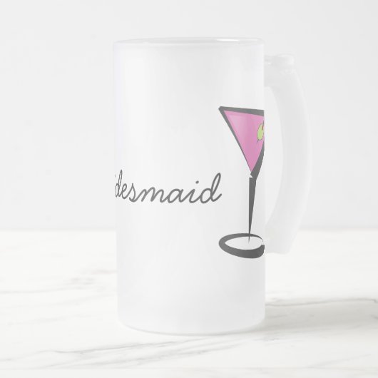 Riesenrosa Mattglas Bierglas (VorderseiteRechts)