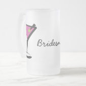 Riesenrosa Mattglas Bierglas (Vorderseite Links)