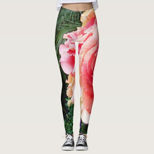 Riesenrosa Rosa nah-up Foto niedlich cooler Spaß k Leggings (Vorderseite)