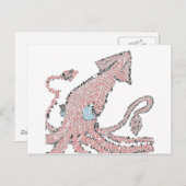 Riesenrosa-Tintenfisch-Mosaik Postkarte (Vorne/Hinten)