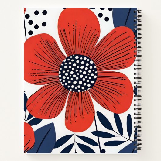 Riesenrote Blume Notizblock (Rückseite)