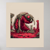 Riesenroter-Alien-Wurm-Monster-Plakat Poster (Vorne)