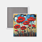Riesenroter Poppies 1 Magnet (Vorderseite/Rückseite)