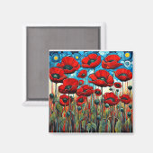 Riesenroter Poppies 2 Magnet (Vorderseite/Rückseite)
