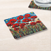 Riesenroter Poppies 2 Rechteckiger Pappuntersetzer (angewinkelt)