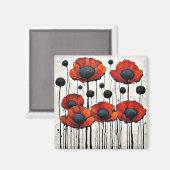 Riesenroter Poppies 3 Magnet (Vorderseite/Rückseite)