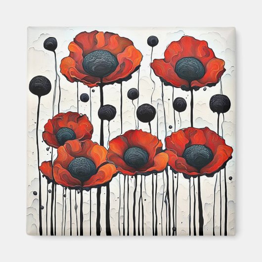 Riesenroter Poppies 3 Magnet (Vorne)
