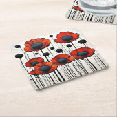 Riesenroter Poppies 3 Rechteckiger Pappuntersetzer (angewinkelt)