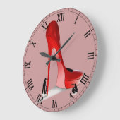 Riesenroter Stiletto-Cartoon - Pole Dancing Stripp Große Wanduhr (Winkel)