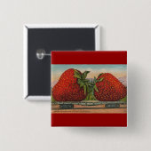 Riesens Erdbeeren Antiquität Früchte Spaß Button (Vorne & Hinten)