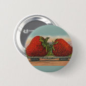 Riesens Erdbeeren Antiquität Früchte Spaß Button (Vorne & Hinten)