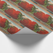 Riesens Erdbeeren Antiquität Früchte Spaß Geschenkpapier (Ecke)