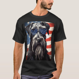 Riesenschnauzer 4. Juli amerikanische Flagge T-Shirt