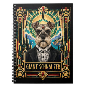 Riesenschnauzer, Art Deco Hund Notizblock
