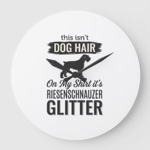 Riesenschnauzer Glitter Lustiges Hundeliebhaber-De Große Wanduhr