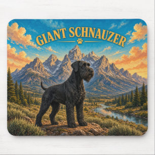 Riesenschnauzer, Grand Teton Vintage-Aquarell Mousepad