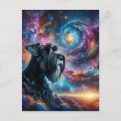 Riesenschnauzer im Kosmos Postkarte (Vorderseite)