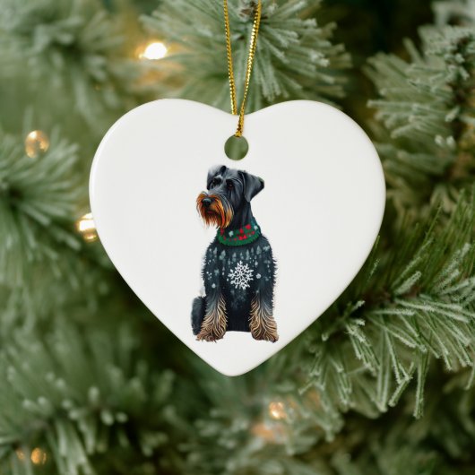 Riesenschnauzer im Weihnachtssüßer Keramik Ornament (Baum)