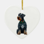 Riesenschnauzer im Weihnachtssüßer Keramik Ornament (Vorne)