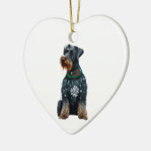 Riesenschnauzer im Weihnachtssüßer Keramik Ornament (Links)