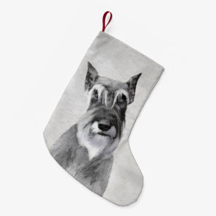 Riesenschnauzer-Malerei - Hundekunst Kleiner Weihnachtsstrumpf