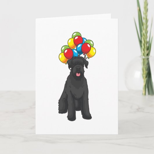 Riesenschnauzer mit Ballon Karte (Vorderseite)