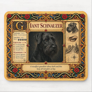 Riesenschnauzer, mittelalterliche Bestiarien-Kunst Mousepad