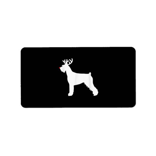 Riesenschnauzer-Rentierhund Adressaufkleber (Vorne)