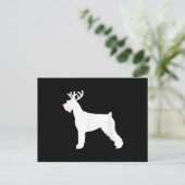 Riesenschnauzer-Rentierhund Feiertagspostkarte (Stehend Vorderseite)