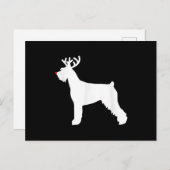 Riesenschnauzer-Rentierhund Feiertagspostkarte (Vorne/Hinten)