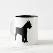 Riesenschnauzer (Schwarzes) Zweifarbige Tasse (Vorderseite Links)