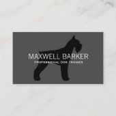 Riesenschnauzer-Silhouette Schwarz auf Grau Visitenkarte (Vorderseite)