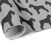 Riesenschnauzer-Silhouetten-Muster von Hund Lover Geschenkpapier (Rolleneckpunkt)