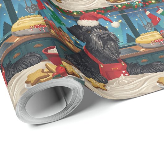 Riesenschnauzer Urlaubbuchen: Weihnachten Geschenkpapier (Rolleneckpunkt)