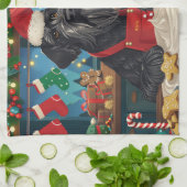 Riesenschnauzer Urlaubbuchen: Weihnachten Geschirrtuch (Gefaltet)