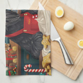 Riesenschnauzer Urlaubbuchen: Weihnachten Geschirrtuch (Viertel Falte)