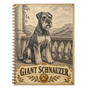 Riesenschnauzer, Vintage Heritage Hund Notizblock