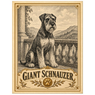 Riesenschnauzer, Vintage Heritage Hund Postkarte