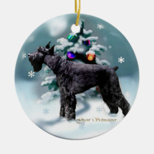 Riesenschnauzer-Weihnachtsgeschenk-Verzierung Keramik Ornament