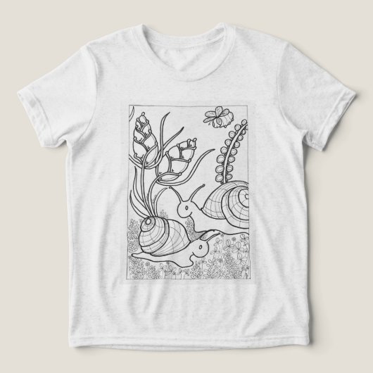 RiesenSchnecken mit Blume Tri-Blend Shirt (Design Vorderseite)
