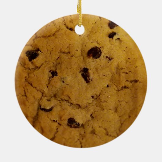 Riesenschokolade Chip Cookie Keramik Ornament (Hinten)