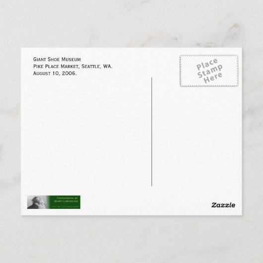 Riesenschuhmuseum Postkarte (Rückseite)