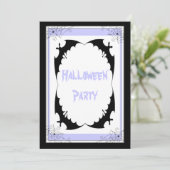 Riesenschwarz-Fledermäuse und Halloween-Party Einladung (Stehend Vorderseite)