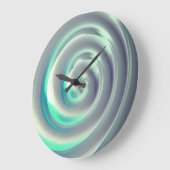 Riesensilber und Aquamarine-Spirale über weiß Große Wanduhr (Winkel)