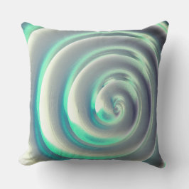 Riesensilber und Aquamarine-Spirale über weiß Kissen