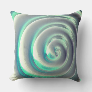 Riesensilber und Aquamarine-Spirale über weiß Kissen