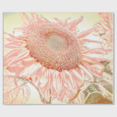 Riesensonnenblume Vintag Pasta Rosa Art Decoupage Geschenkpapier (Flach)